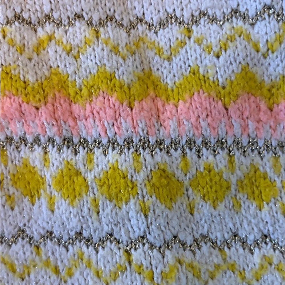 Cat & Jack Yellow and Pink Patterned Cardigan SZ 4T